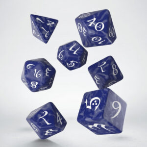 Classic RPG Cobalt & white Dice Set