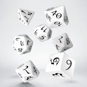 Classic RPG White & black Dice Set