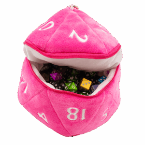 D20 Plush Dice Bag - Hot Pink