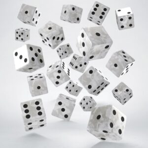 Full Pack of D6s: Pearl&Black